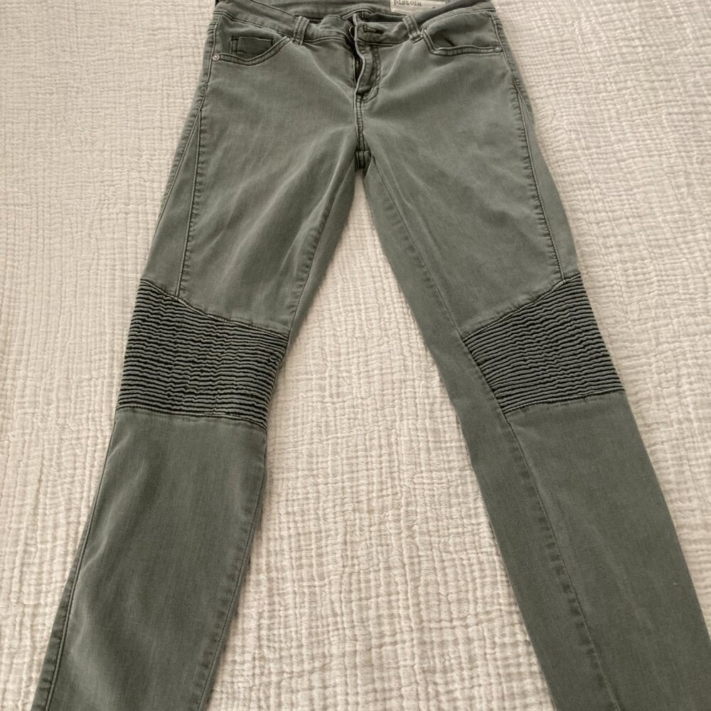 PISTOLA Audrey Moto Detail Skinny Pant  4 | Olive
